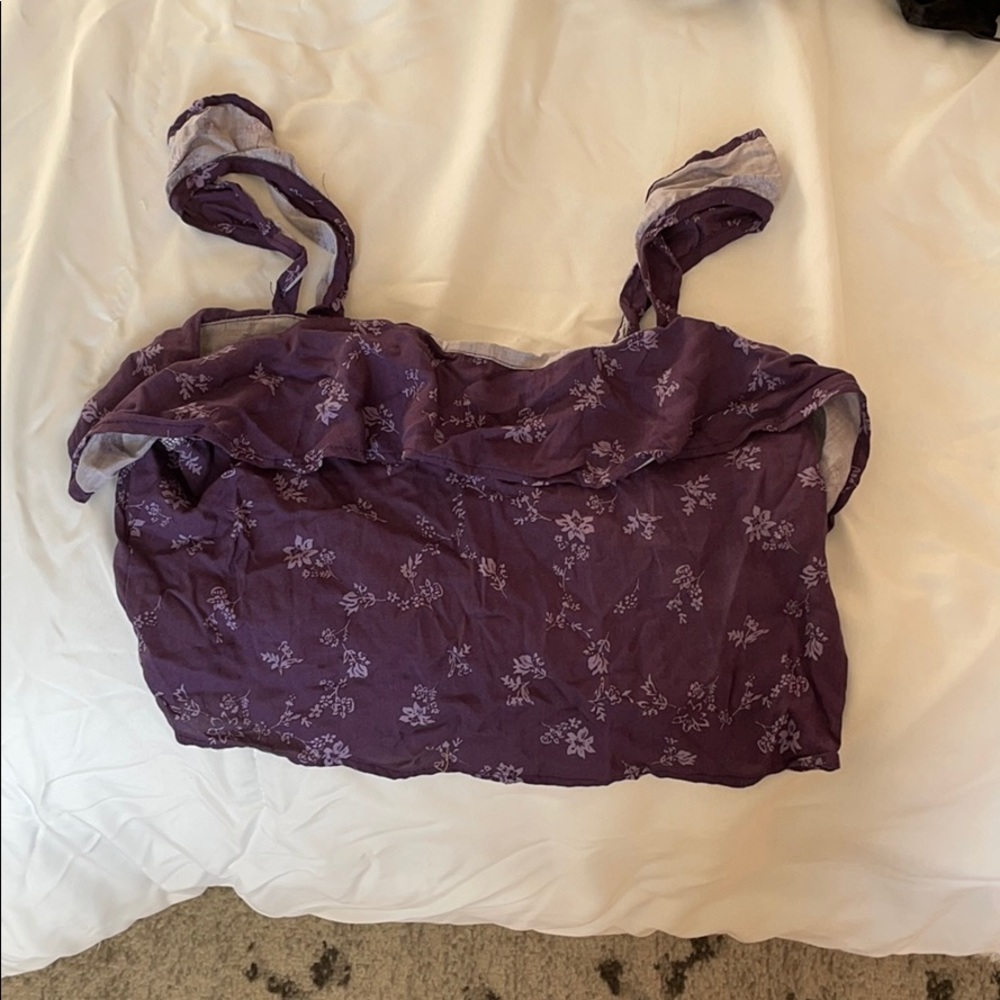 Purple floral crop top